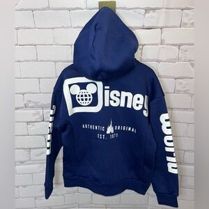 NWT Disneyland Logo Navy Blue Zip Hoodie